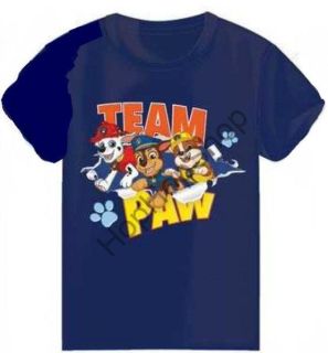 E plus M, triko, Paw Patrol, Tlapková patrola, TEAM PAW, navy modrá, krátký rukáv