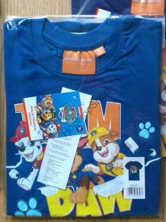 E plus M, triko, Paw Patrol, Tlapková patrola, TEAM PAW, královská modrá, krátký rukáv