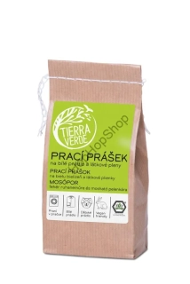 Tierra Verde Prací prášek z mýdlových ořechů na bílé prádlo a látkové pleny, Certifikát Ecogarantie, 250g