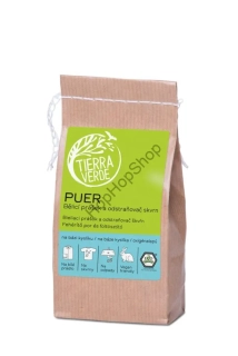 Tierra Verde Puer – bělicí prášek a odstraňovač skvrn na bázi kyslíku, Certifikát Ecogarantie, 250g