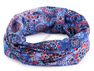 Multifunkční šátek pružný, bezešvý mandala, modrá