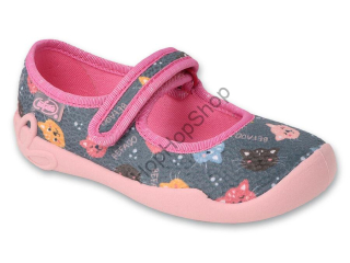 Befado Blanca 114X537, dívčí, bačkorky, šedé, kočičky, Soft-B