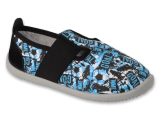 Befado Softer 901x018, chlapecké, bačkůrky, přezůvky, ŠEDÁ/MODRÁ, FOTBAL