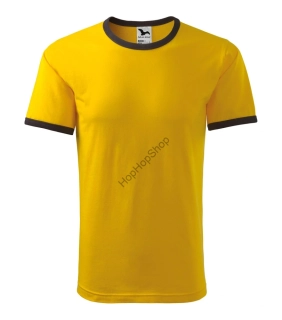 MALFINI INFINITY 131-04, bavlněné triko, unisex, ŽLUTÉ, černý lem