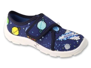 Befado Danny 974X578, chlapecké, bačkorky, modré, Soft B, VESMÍR
