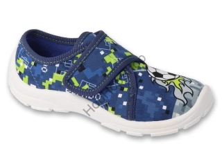 Befado Danny 974Y573, chlapecké, bačkorky, Soft B, modré, FOTBAL