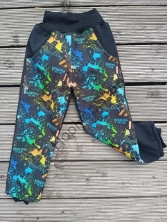 GUDO Softshellové kalhoty, ZIMA, fleece, Monster truck, reflexní prvek