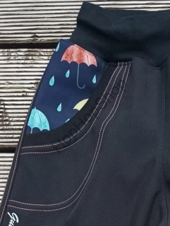 GUDO Softshellové kalhoty, ZIMA, fleece, ČERNÉ / DEŠTNÍKY, reflexní prvek