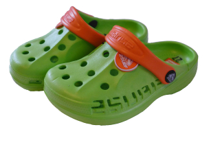 2Surf nazouváky, kroksy, zelené, oranžový pásek